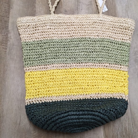 Universal Thread Beach Shoulder Bag 100% Paper Multi Color - Picture 2 of 12